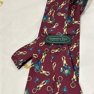 Andrew's Ties Burgundy Print Silk Tie
